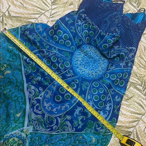 beaded silk and crochet handkerchief, scarf pattern, and hem  dress - Picture 10 of 11